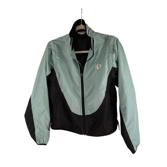 Pearl Izumi Womens Cycling Jacket Small Light Blue Black Colorblock Athletic Bik - Picture 1 of 7